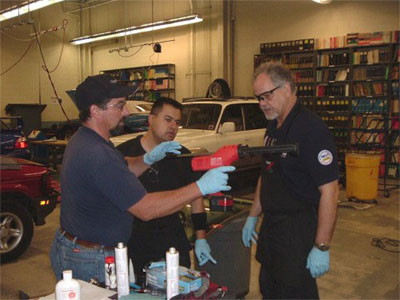 Auto Glass University instructors teaching on-site